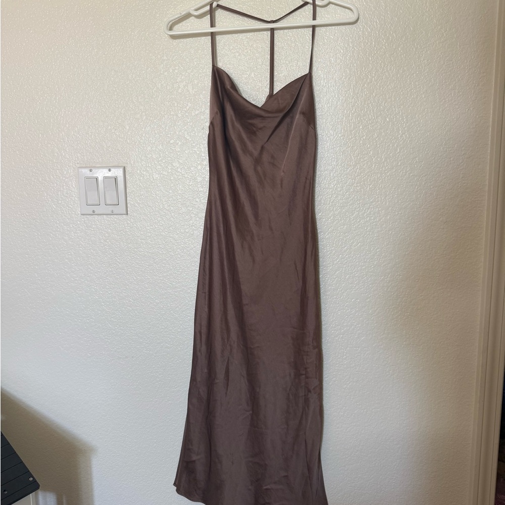 Express Brown silk dress